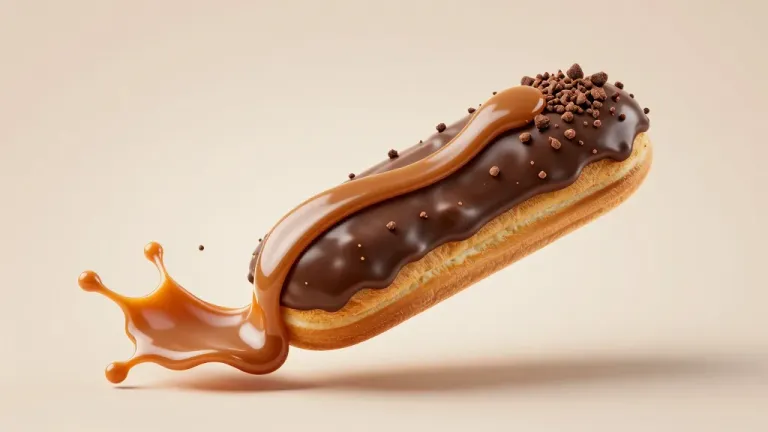 Chocolate Pastry Arc with Caramel Filling - Food - AI generated image