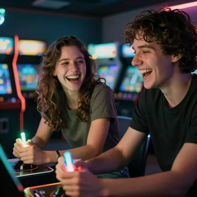 Arcade Friends Laughing at Game - People - AI generated image