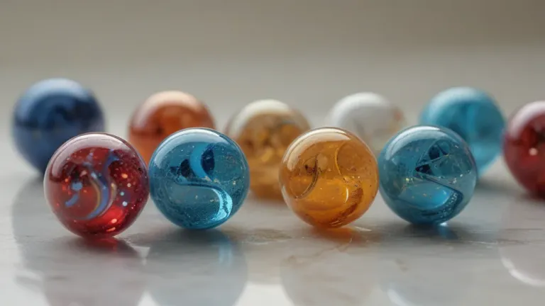 Colorful Glass Marbles Reflective Cluster - Still Life - AI generated image