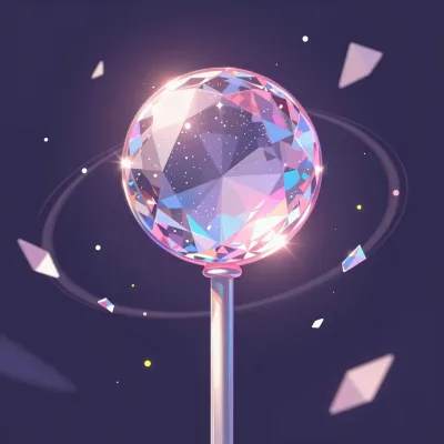 Faceted Crystal Sphere Encasing Lollipop - Food - AI generated image