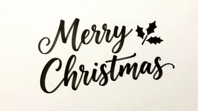 Merry Christmas Script on Smooth Paper - Typography - AI generated image
