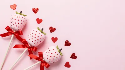 Marshmallow Pops Bouquet with Red Dots and Ribbons - Food - AI generated image