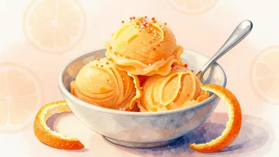 Citrus Sorbet Bowl with Sugar Crystals - Food - AI generated image