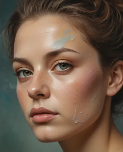 Impasto Portrait with Natural Skin Texture - Portrait - AI generated image