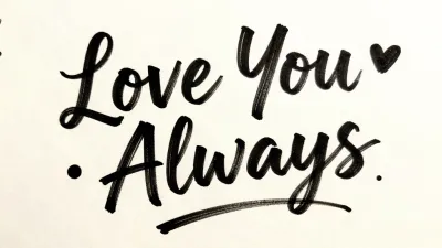 Handwritten 'Love You' and 'Love... Always' on White Background - Love - AI generated image