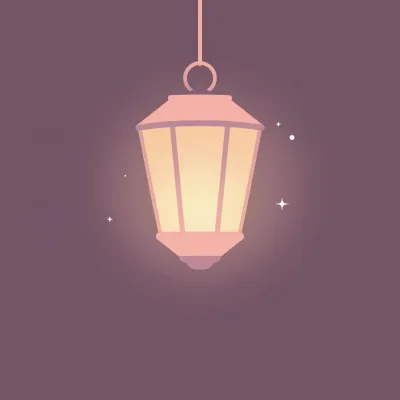 Hanging Lantern Illuminating Purple Night - Lighting - AI generated image