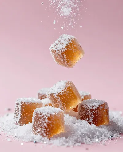 Frosted Candy Cubes Snowfall - Food - AI generated image