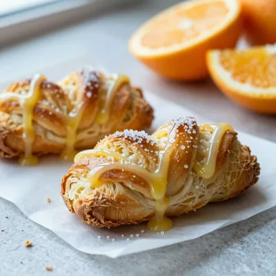 Citrus Glazed Twists with Sugar Crystals - Bakery - AI generated image