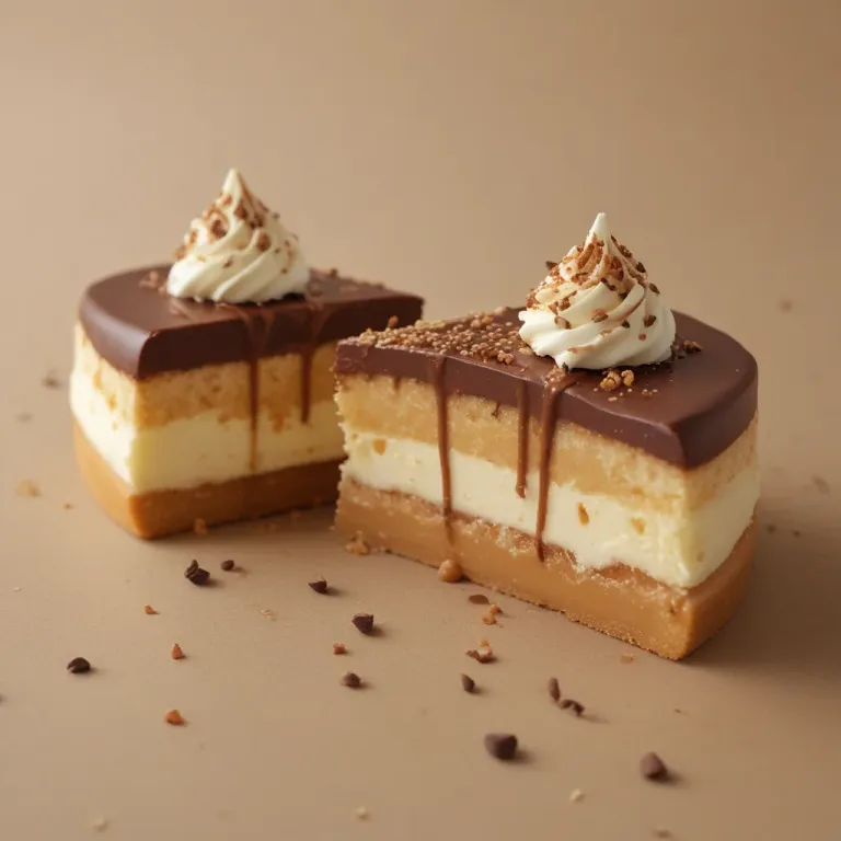 Caramel Drizzle Cakes with Whipped Cream - Food - AI generated image