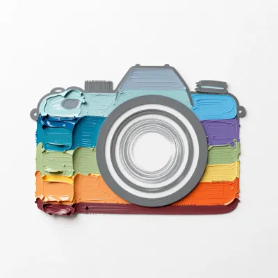 Painted Camera Abstract Art - Art - AI generated image