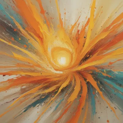 Radiant Burst of Paint Splatter - Abstract - AI generated image