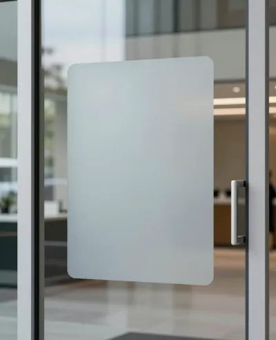 Frosted Glass Door with Soft Light - Architecture - AI generated image