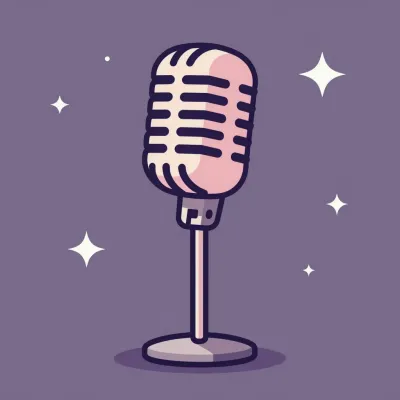 Vintage Microphone on Stage - Microphone - AI generated image