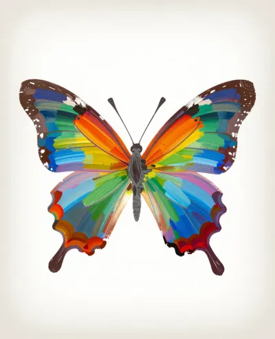 Rainbow Butterfly Painted Wings - Art - AI generated image