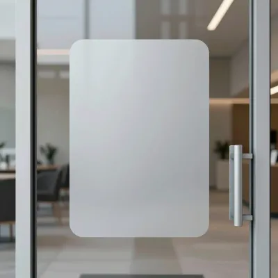 Frosted Glass Door Decal in Modern Office - Decals - AI generated image