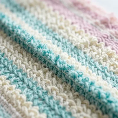 Chenille Fabric Close-Up Aqua Bands - Textiles - AI generated image