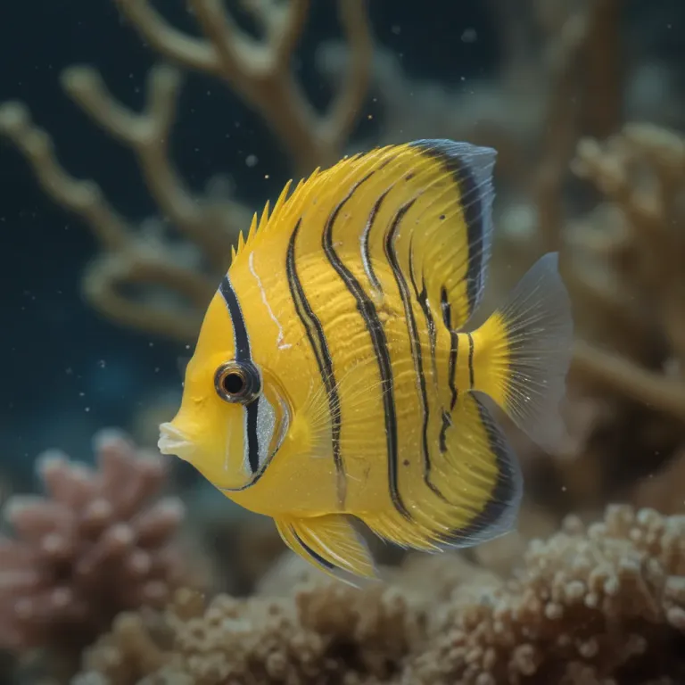 Glass Butterflyfish Among Corals - Marine Life - AI generated image