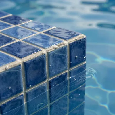 Pool Tiles Corner Reflecting Sunlight - Architecture - AI generated image