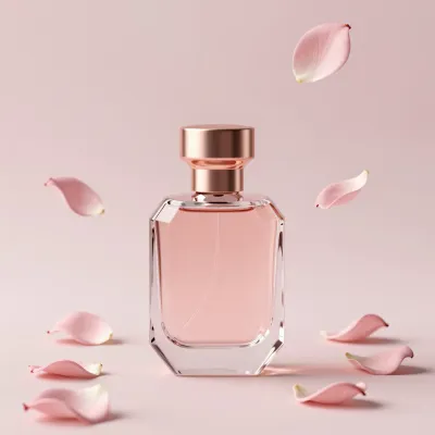 Crystal Perfume Bottle with Rose-Gold Cap - Beauty - AI generated image