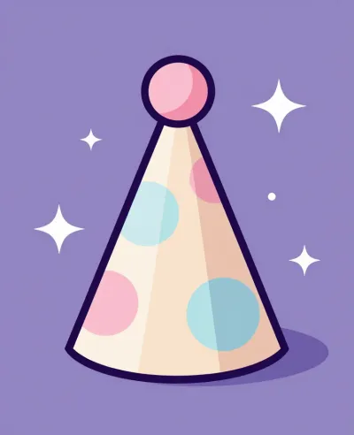 Pastel Party Hat with Polka Dots - Party - AI generated image