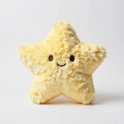 Fuzzy Star Pillow Softly Lit and Centered - Plush - AI generated image