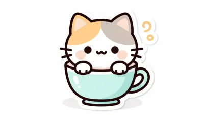 Kitten in Teacup with Frothy Milk - Animals - AI generated image