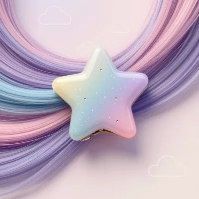 Pastel Star Hair Clip Shimmering in Soft Light - Hair Accessories - AI generated image