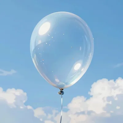 Crystal-clear Balloon Floating in Serene Sky - Balloon - AI generated image