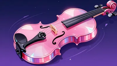 Crystal-clear Violin Gleaming in Starlight - Music - AI generated image