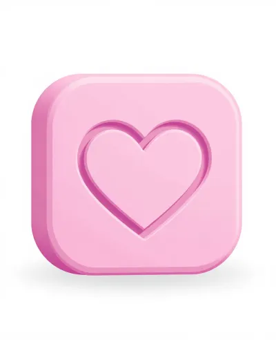 Pink Soap Bar with Heart Shape - Beauty - AI generated image