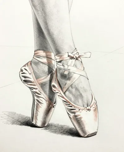 Ballet Shoes Tied with Ribbons - Fashion - AI generated image