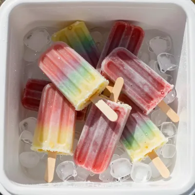 Homemade Popsicles in Ice Cooler - Food - AI generated image