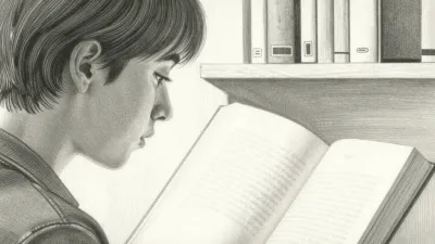 Profile of Young Person Reading Book - People - AI generated image