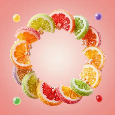 Citrus Slices in Sugary Wreath - Food - AI generated image