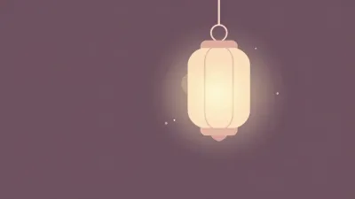 Hanging Lantern Softly Glowing - Lighting - AI generated image