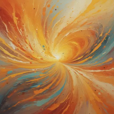 Swirling Paint Vortex Ethereal Light - Abstract - AI generated image