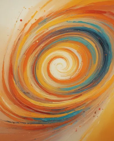 Swirling Spiral of Colors in Thick Paint - Abstract Art - AI generated image