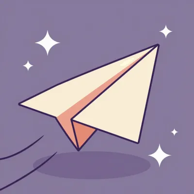 Cream Paper Airplane Gliding Lavender Sky - Transportation - AI generated image