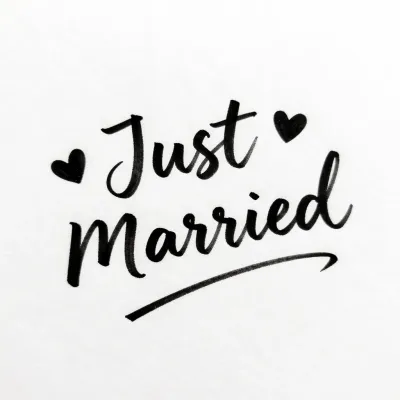 Just Married Script with Hearts - Wedding - AI generated image