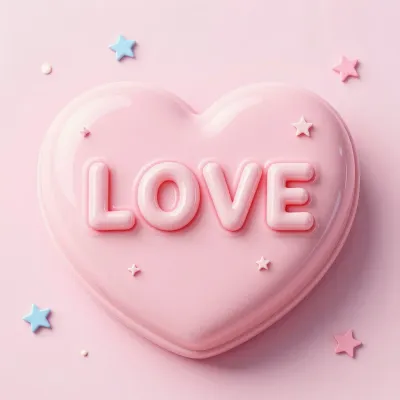 Pink Heart-Shaped Candy Box with Embossed Love - Food - AI generated image