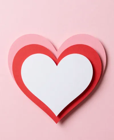 Stack of Paper Hearts Soft Pink Background - Stationery - AI generated image