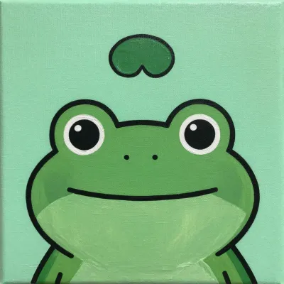 Frog with Large Eyes and Lily Pad - Animal - AI generated image