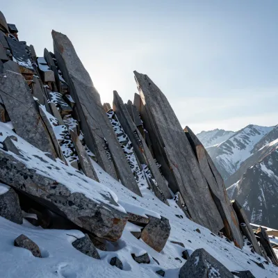 Alpine Rock Spires Glistening in Soft Light - Landscapes - AI generated image