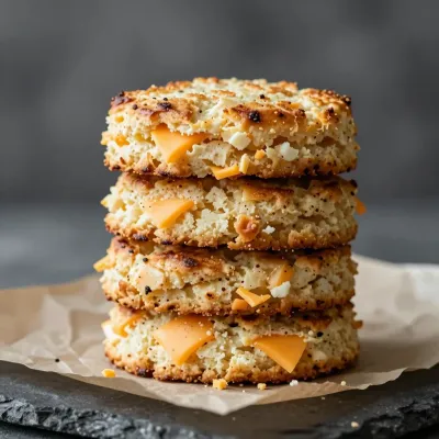 Stack of Cheese Biscuits Golden and Crispy - Food - AI generated image