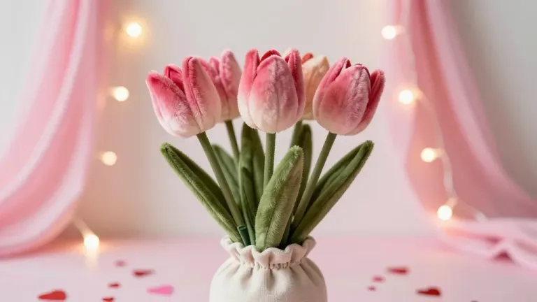 Pink Tulip Bouquet Softly Lit - Flowers - AI generated image