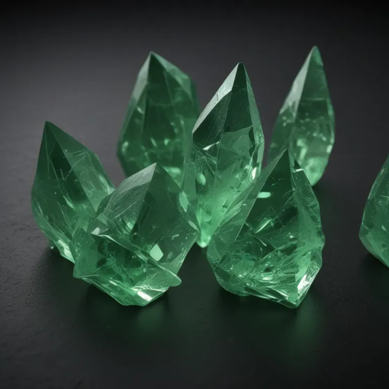Backlit Emerald-Green Crystal Cluster - Minerals - AI generated image