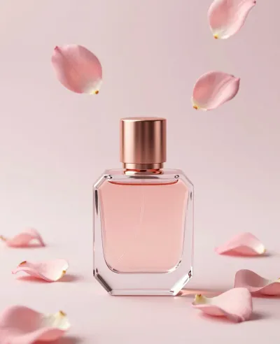 Crystal Perfume Bottle with Rose-Gold Cap - Beauty - AI generated image