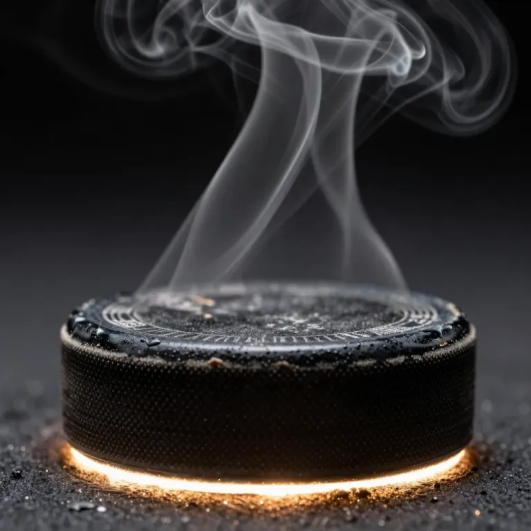 Glowing Hockey Puck with Charred Edges - Sports - AI generated image