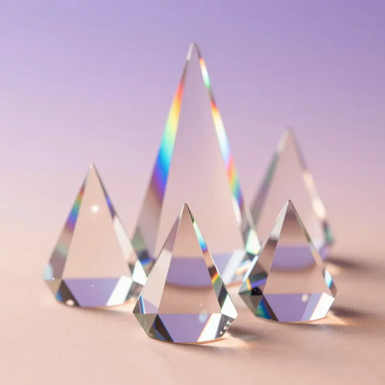 Crystal Prisms Reflecting Rainbow Spectrum - Geometric Shapes - AI generated image