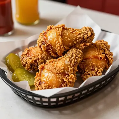 Fried Chicken Basket with Sesame Seeds - Food - AI generated image